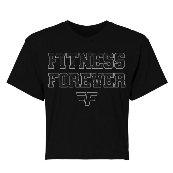 OUTLINE HIBISCUS - WOMEN'S CROPPED T-SHIRT - BLACK - $S9VUPT$ Thumbnail