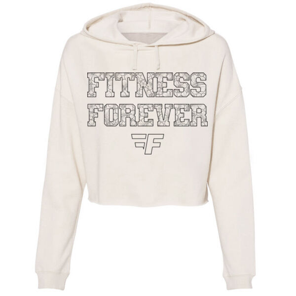 OUTLINE HIBISCUS - WOMEN'S CROPPED HOODIE - BONE - $1XW9AJ$ Thumbnail